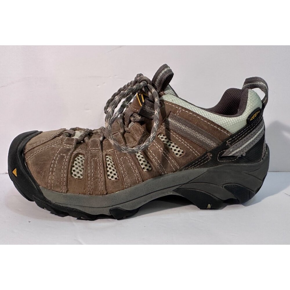 Keen Flint Steel Toe Womens Brown/Gray Hiking Shoes Size 7.5 Outdoor Adventure F